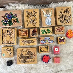 Craft Stamps Assortment and Sizes, Floral, Christmas and more